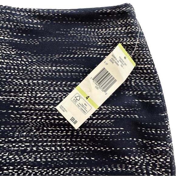 Jones New York Skirt Cotton Navy White Print Pencil Knee Length Tailored Size 4 - Picture 3 of 11
